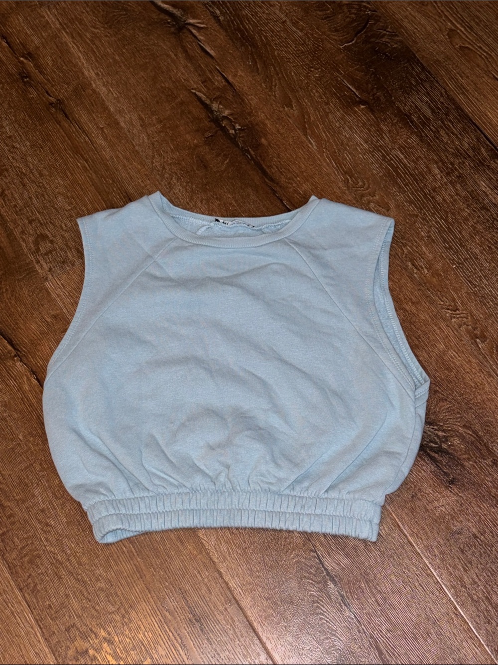 Zara Workout Sleeveless Sweatshirt Crop Top with Cinched Waist MED EUC
